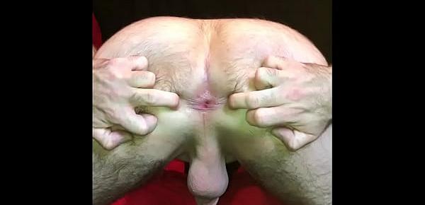  Male Solo Open Hole, Anal, Tight Ass, Saggy Balls,  With A Cumshot End !